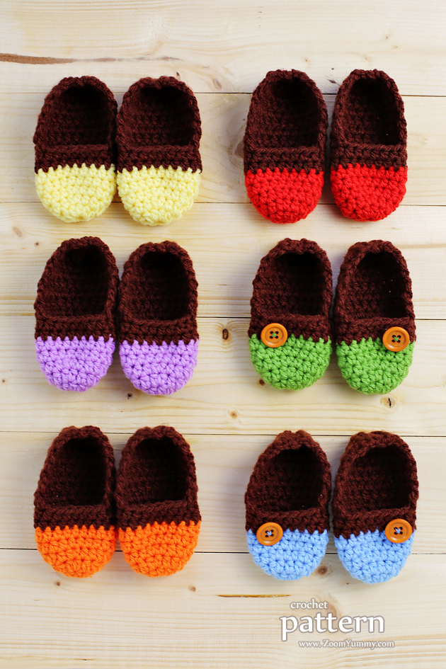 the easiest crochet baby slippers pattern - age 0-3 months