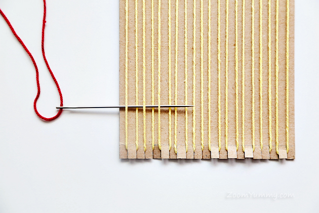 colorful woven coasters DIY
