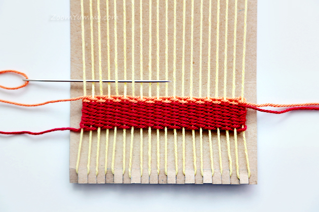 colorful woven coasters DIY
