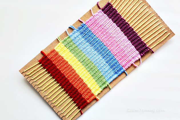 colorful woven coasters DIY