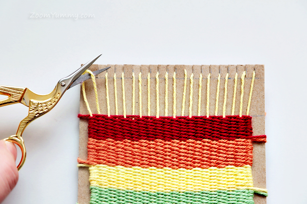 colorful woven coasters DIY