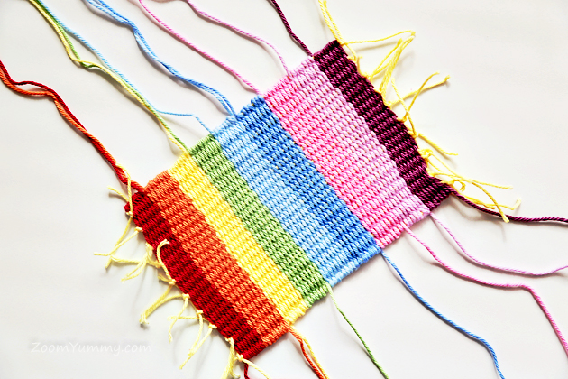 colorful woven coasters DIY