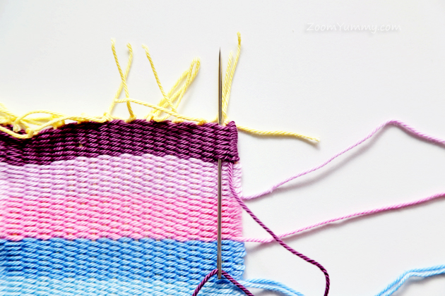 colorful woven coasters DIY