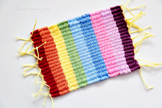 colorful woven coasters DIY