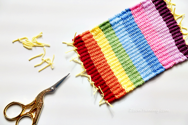 colorful woven coasters DIY