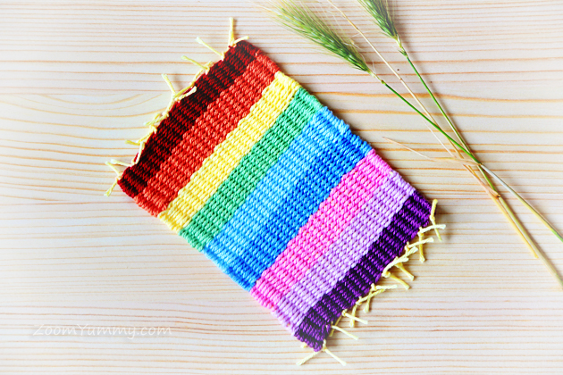 colorful woven coasters DIY
