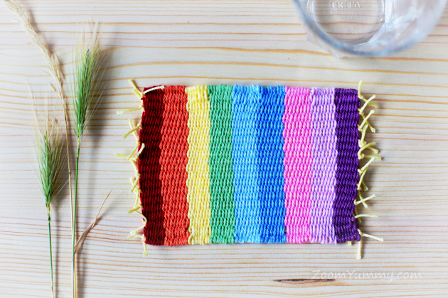 colorful woven coasters DIY