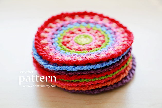 crochet mosaic coasters pattern