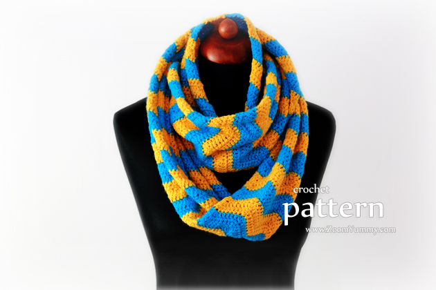 pattern crochet chevron infinity scarf
