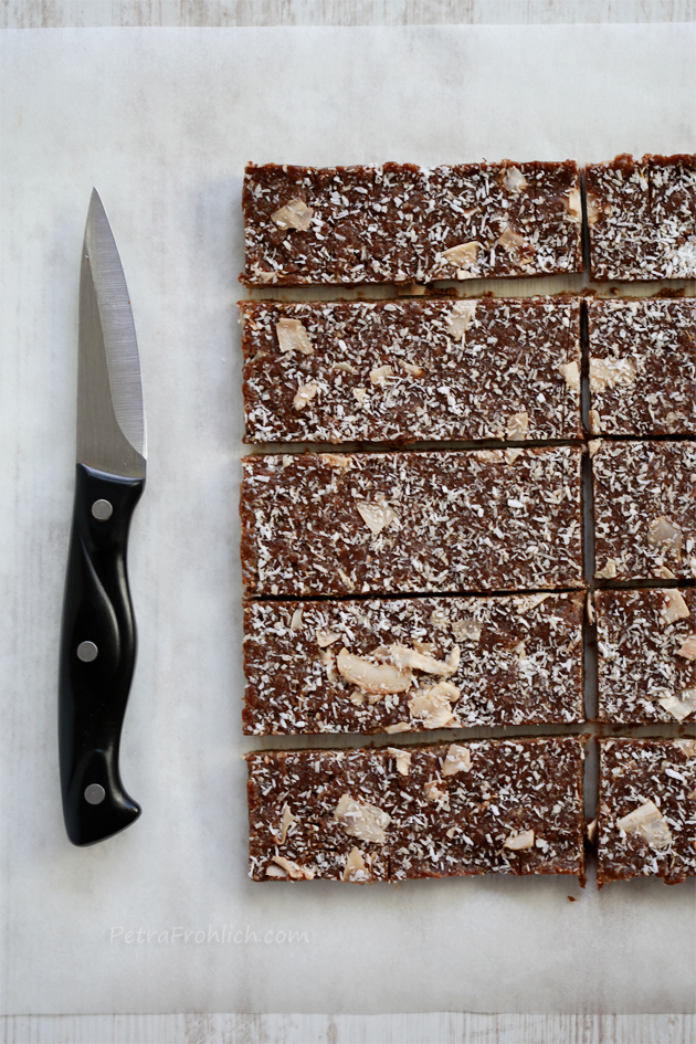 raw no bake date and coconut power bars
