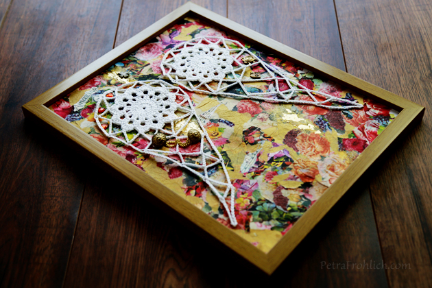 crochet angel wings and decoupage