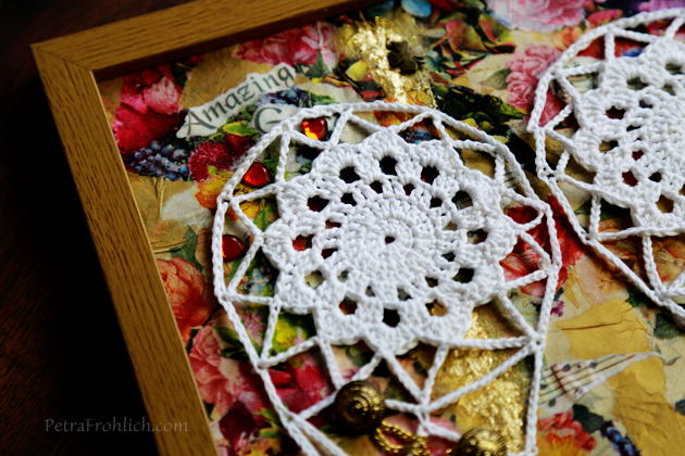 crochet angel wings and decoupage